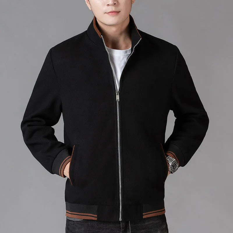 Men's grey sports-style fleece jacket with long sleeves and a side pocket.