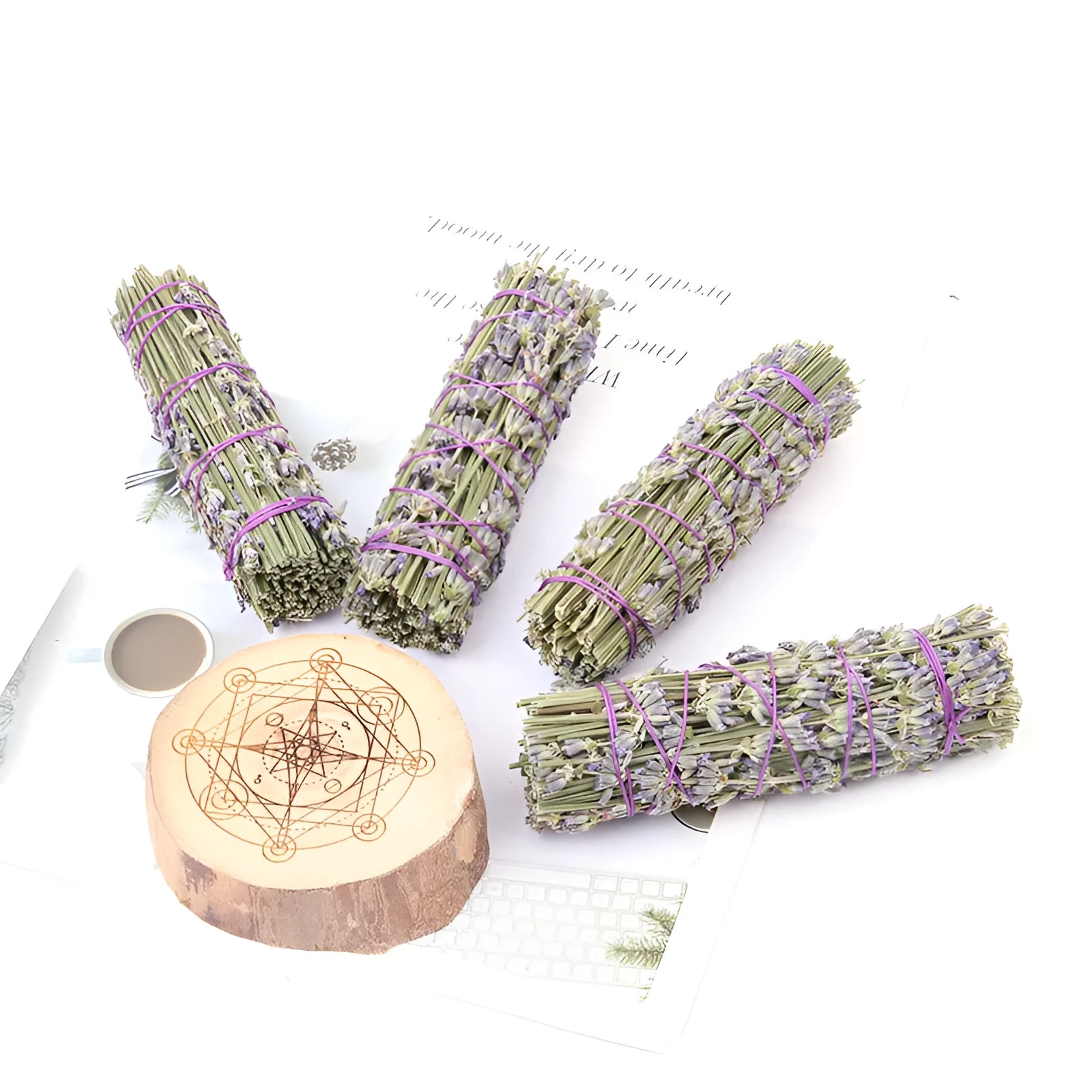 Natural dried flower lavender aromatherapy stick measuring four inches for air freshening