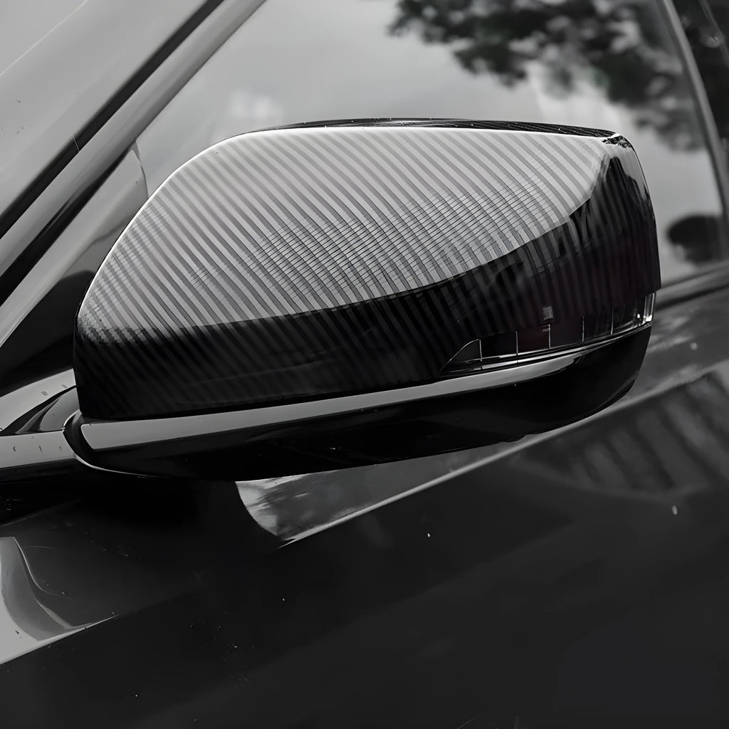 Cadillac CT5 CT6 carbon fibre pattern rearview mirror covers in ABS construction