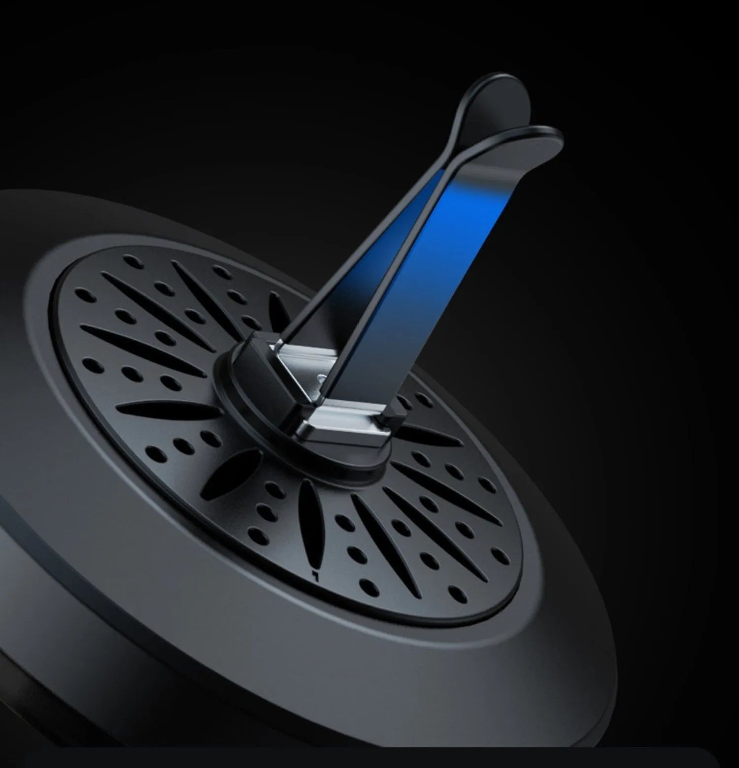Car air vent aromatherapy device with built-in RGB LED lights for odour control and interior illumination