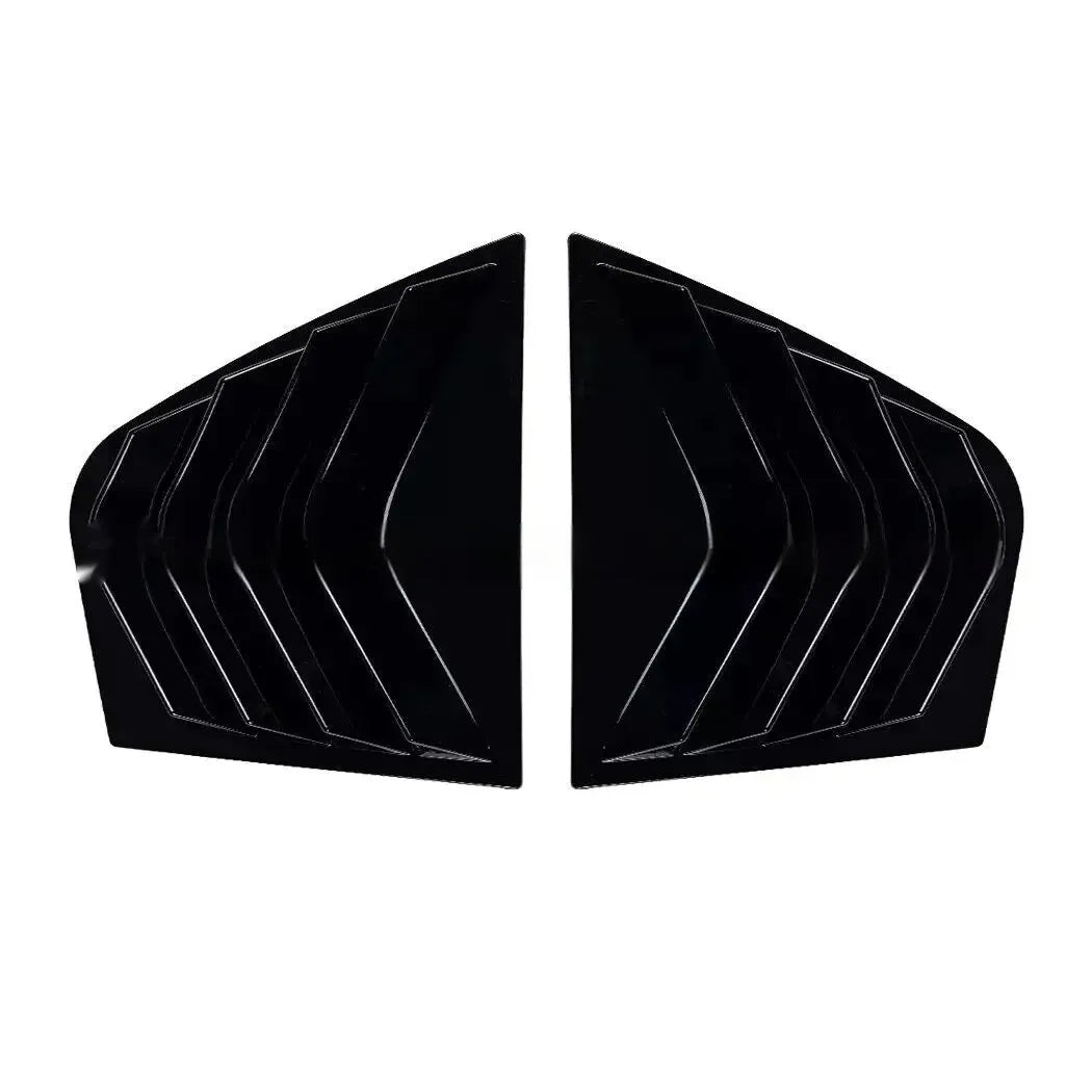 Rear triangle shutter carbon fibre decoration bright black for Kia Stinger outer trim pair