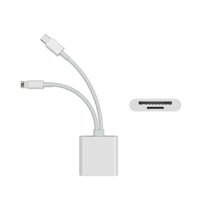 Type-C USB OTG adapter cable for memory card reader with ABS shell and TPE line in white