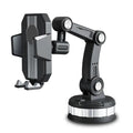 Black plastic universal suction phone bracket for car dashboard windscreen mount