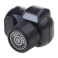 Retro style black mini camera with built-in screen for 1080p HD video recording