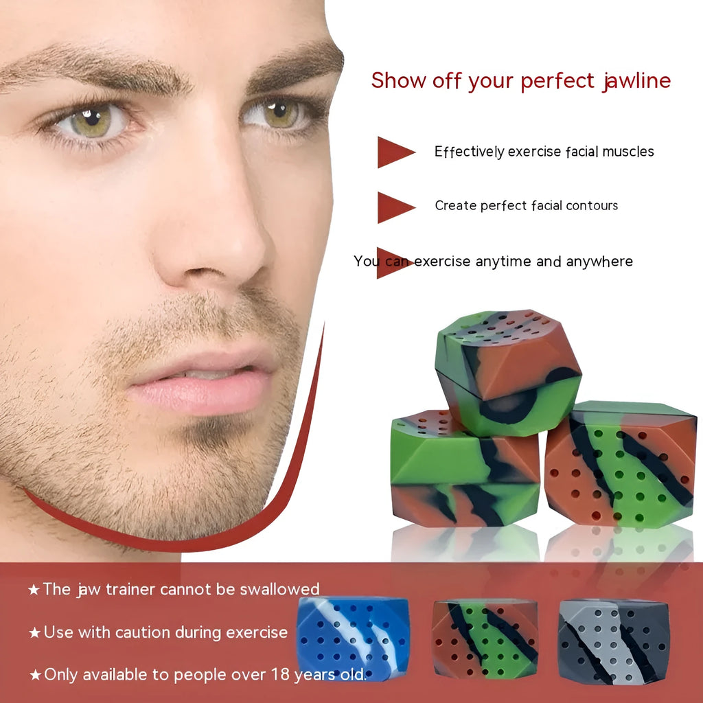 Camouflage facial muscle fitness balls for jaw tightening exercise