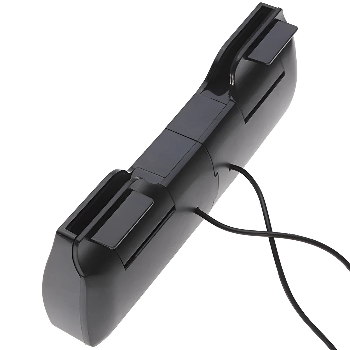 Black clip-on mini USB desktop speaker, 18 x 6.5 x 2.4cm, for laptop and monitor use with gift box