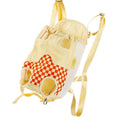 Soft grey cat carrier backpack on a white background, showing backpack straps and front mesh panel.