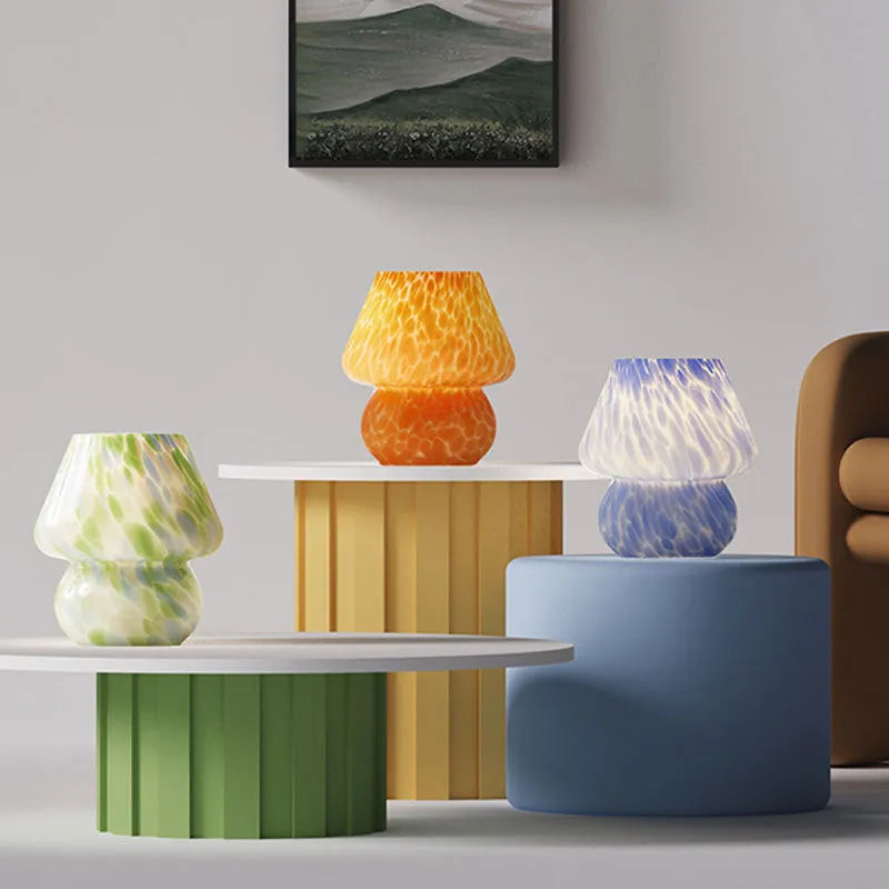 Creative mushroom lamp in cream style with modern simplicity design, low voltage bedside night light