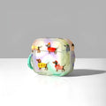 Artistic cute dachshund dog TPU protective cover for AirPods with colourful hanging hole