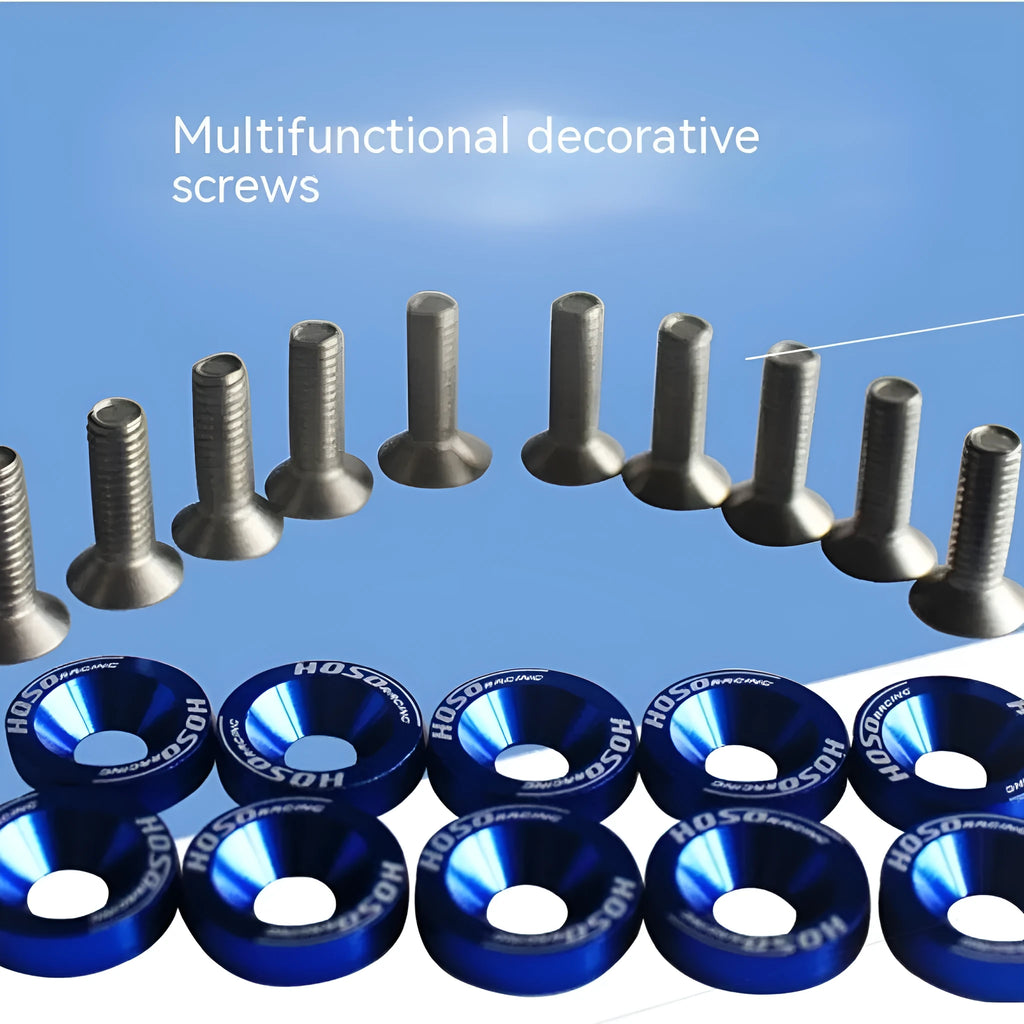 Car modification gasket screw washer kit showing 10 pieces in selected colour option