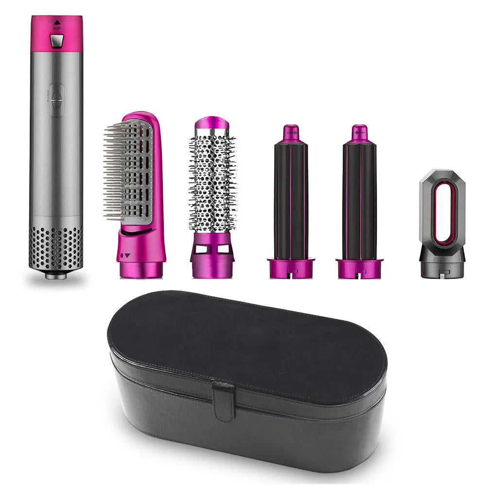 Multifunctional hot air curling iron in pink or white, plastic body, constant temperature hair care, with storage box options