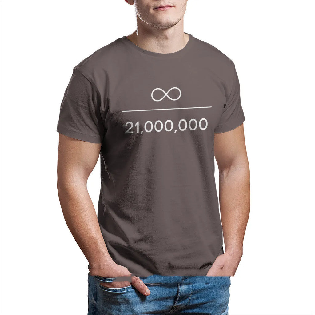 Men's black long sleeve high collar velvet thickened T-shirt with Bitcoin Infinity Divided By Million Unique print, super slim fit