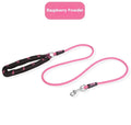 Polyester dog leash with hand-holding rope in one of four colours: green, pink, purple, or raspberry powder.
