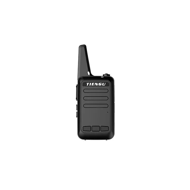 TIENGU black wireless handheld radio intercom with LED flashlight and portable back clip