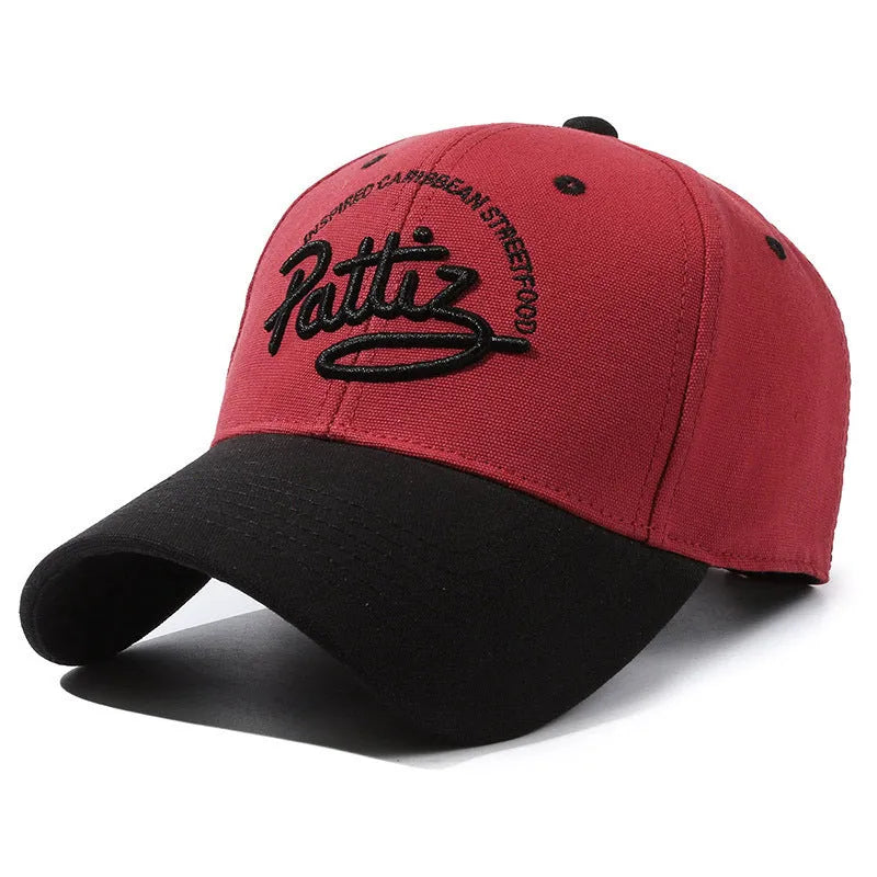 Cotton dome crown adjustable cap with English letter design in khaki colour