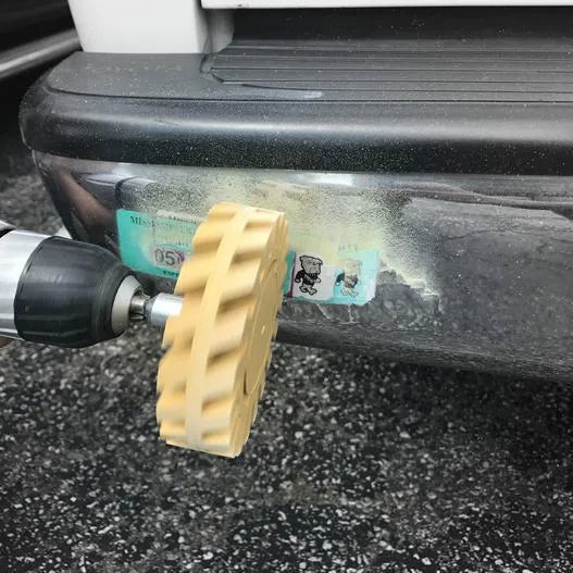 100mm rubber car decal remover disc for electric drill, removing vinyl pinstripe from car door