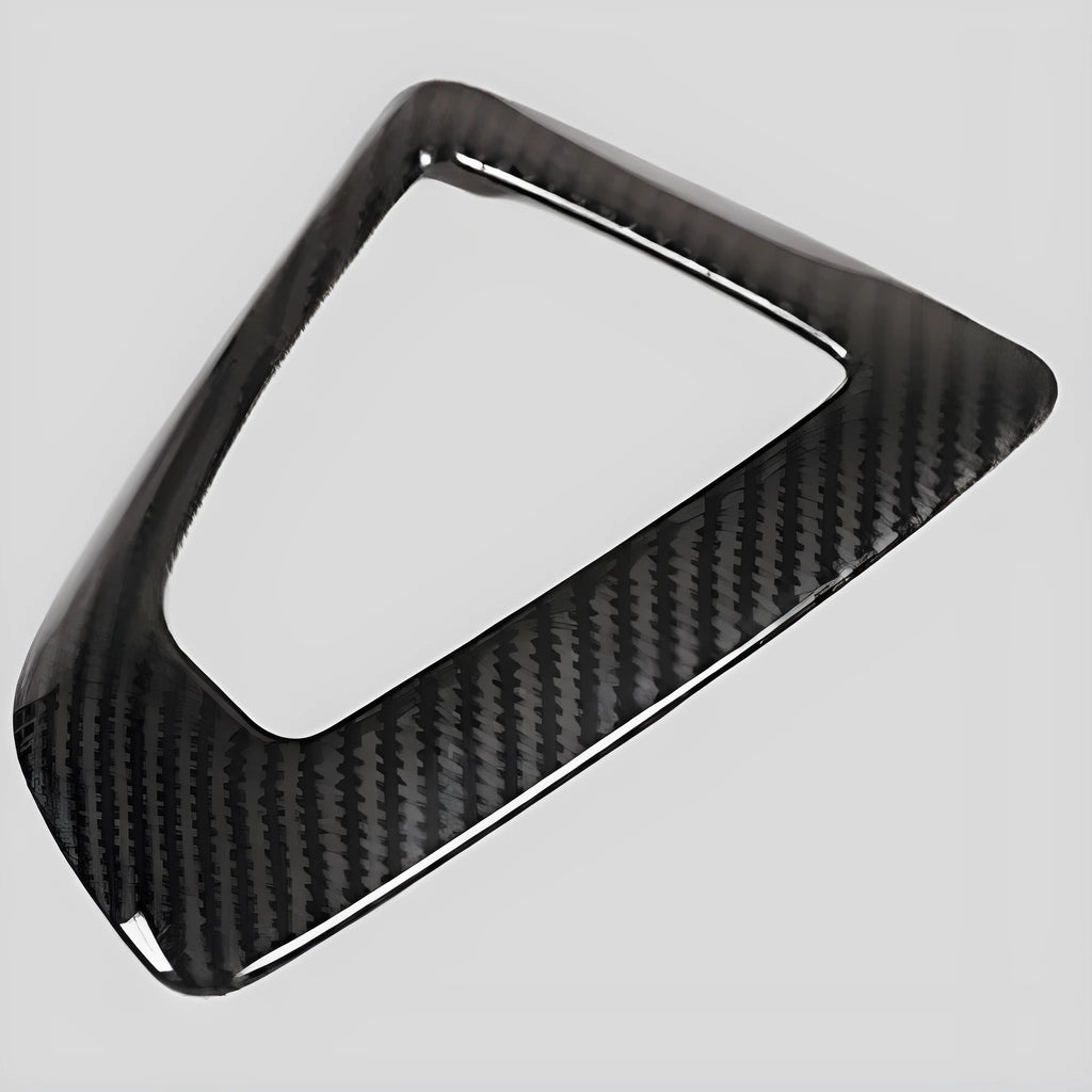 BMW carbon fibre pattern gear selector base frame with left-hand titanium finish
