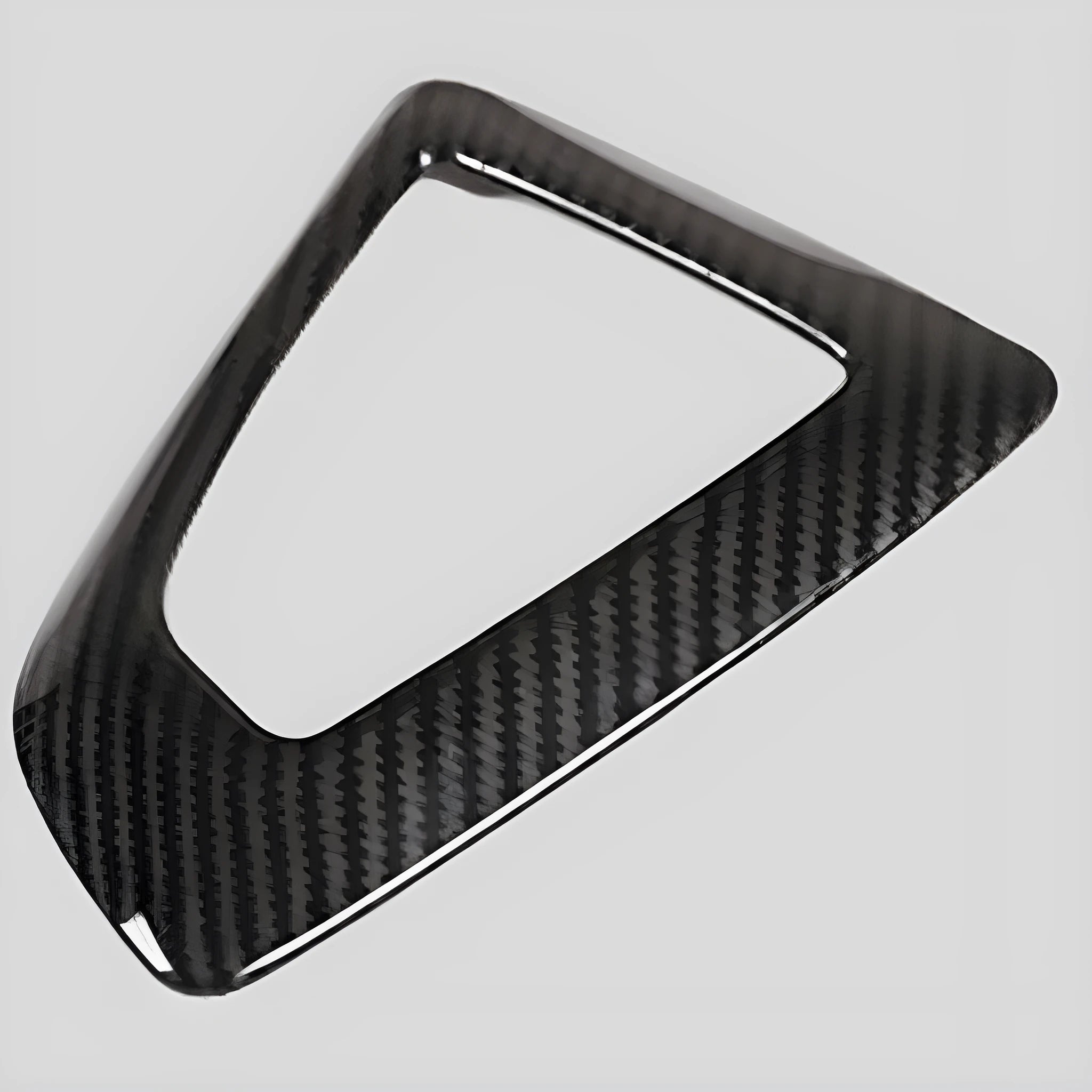 BMW carbon fibre pattern gear selector base frame with left-hand titanium finish