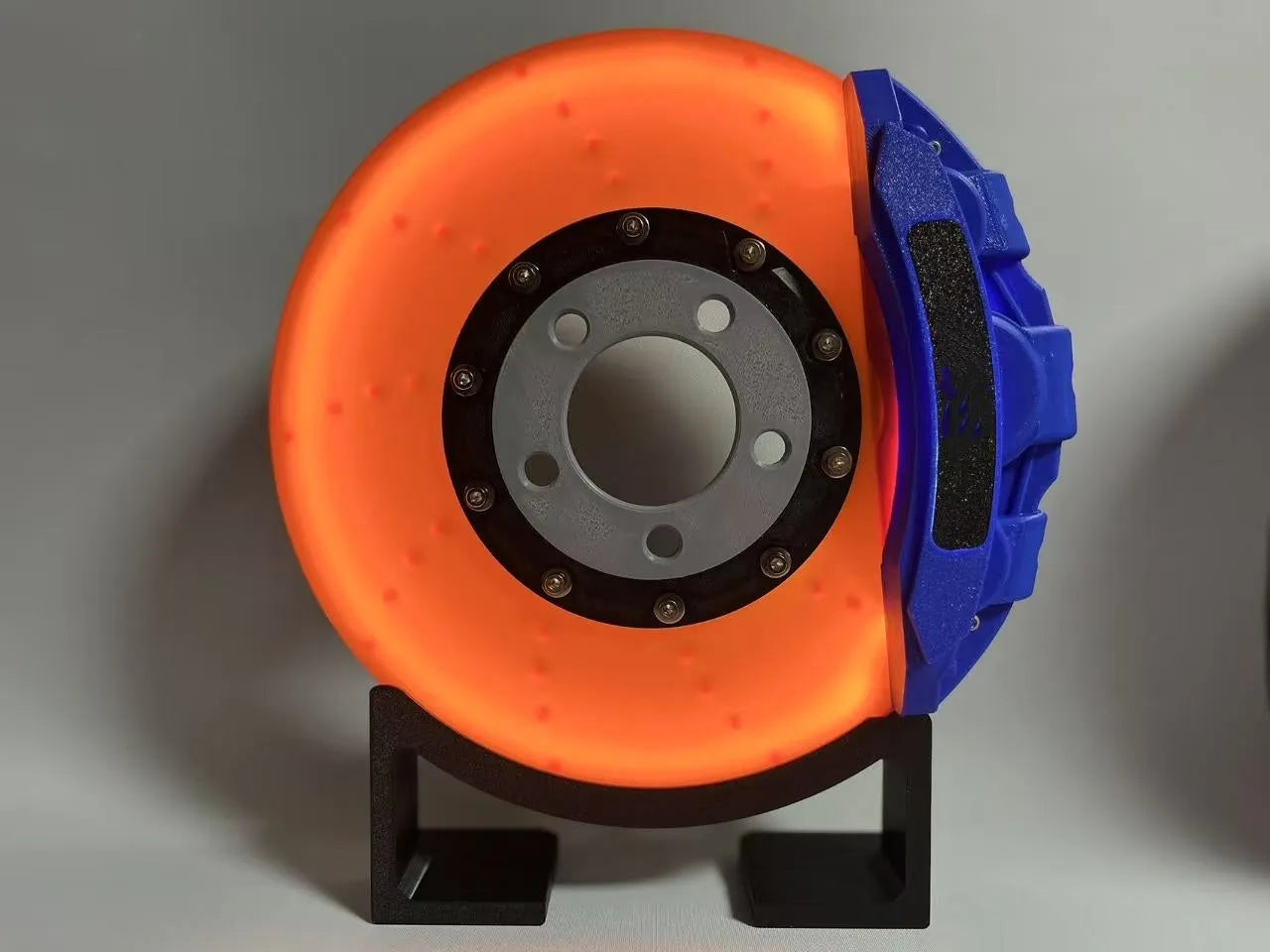 Brake disc design LED night light with touch dimming control in blue, red or yellow caliper colours