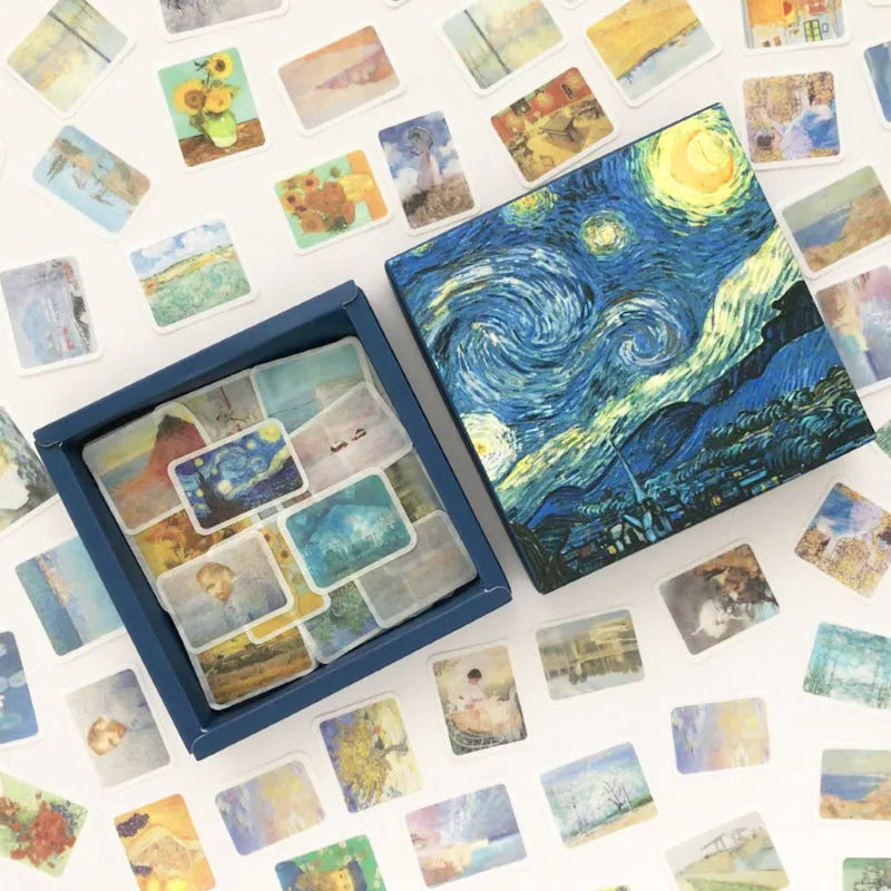 200 pc washi paper sticker box set with Japanese paper, assorted colours, 10x10cm outer pack