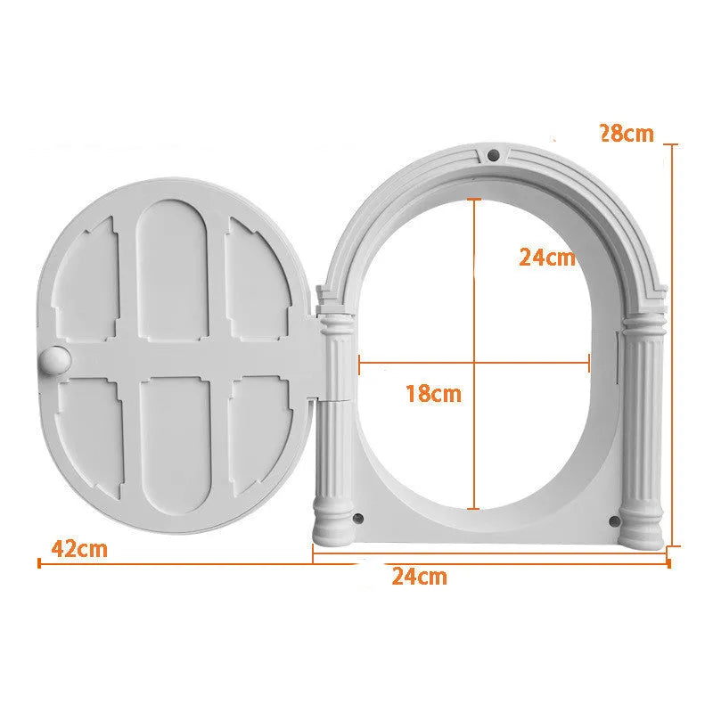 Home Simple plastic pet door with direction control, available in white