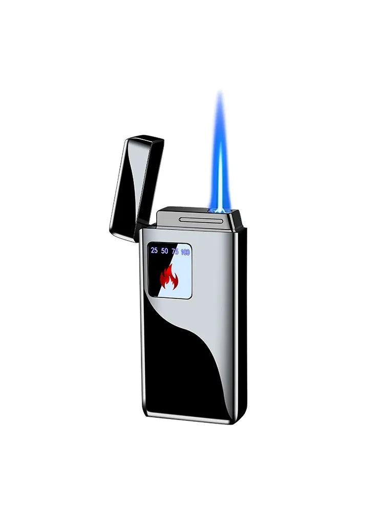 Touch-screen rechargeable electronic lighter with adjustable flame and alloy body