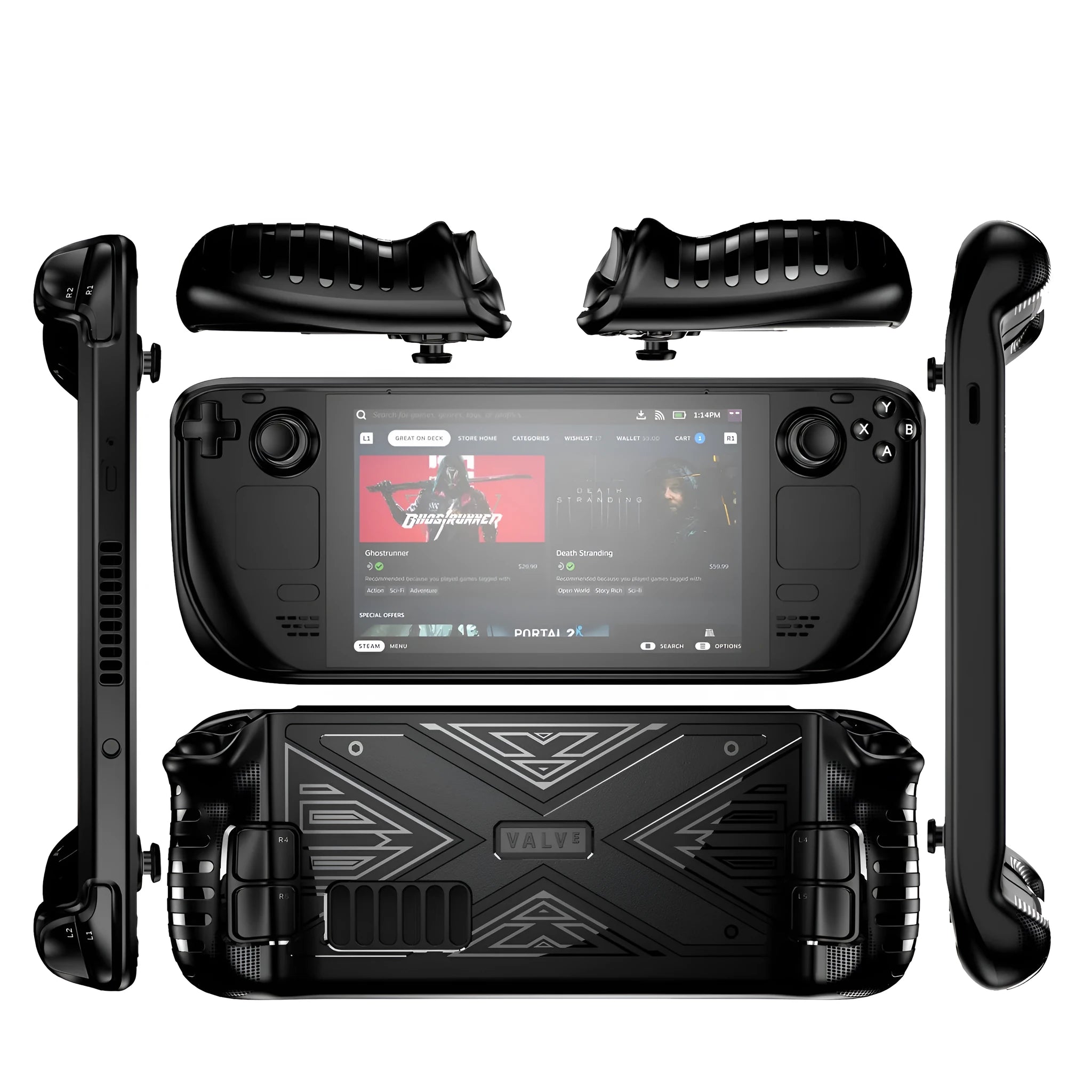 Steam Deck TPU protective cover soft shell case in black, blue or red colour options