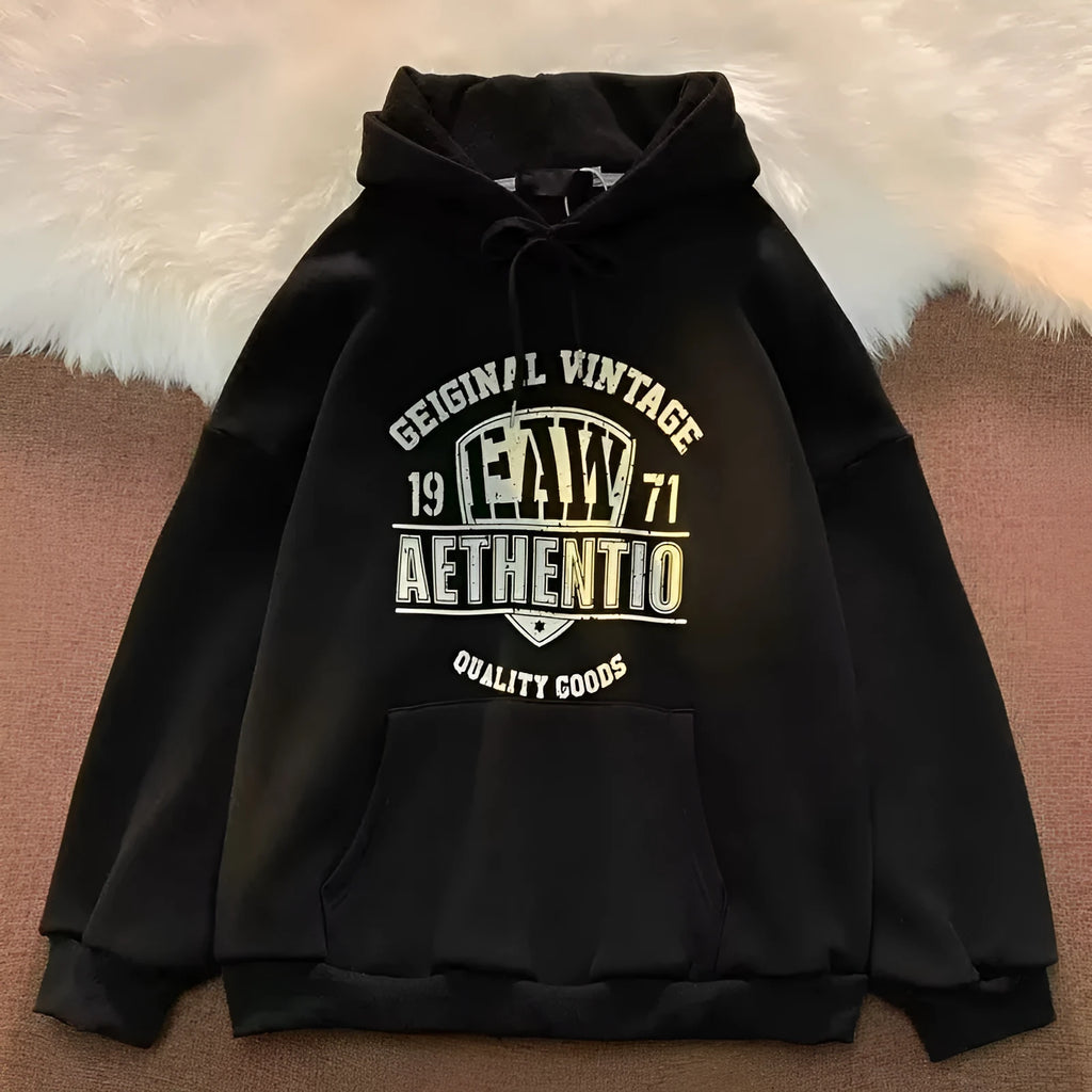 Fashion letters printed hoodie men casual cotton top dark gray