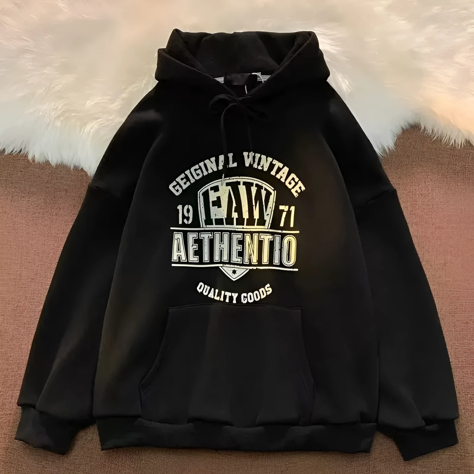 Fashion letters printed hoodie men casual cotton top dark gray