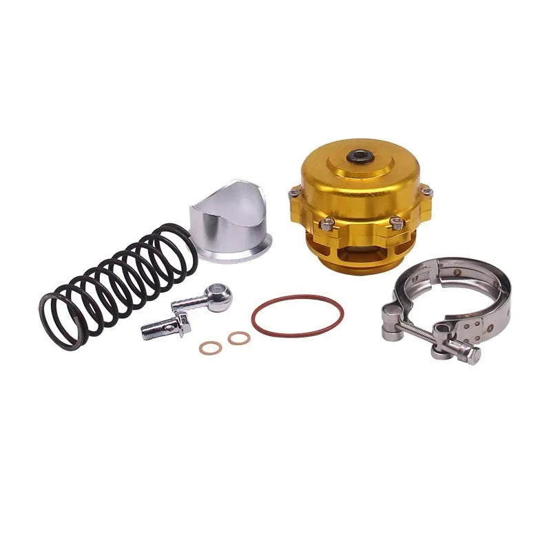 Aluminium alloy automotive blowdown valve in assorted colours, 50mm size.