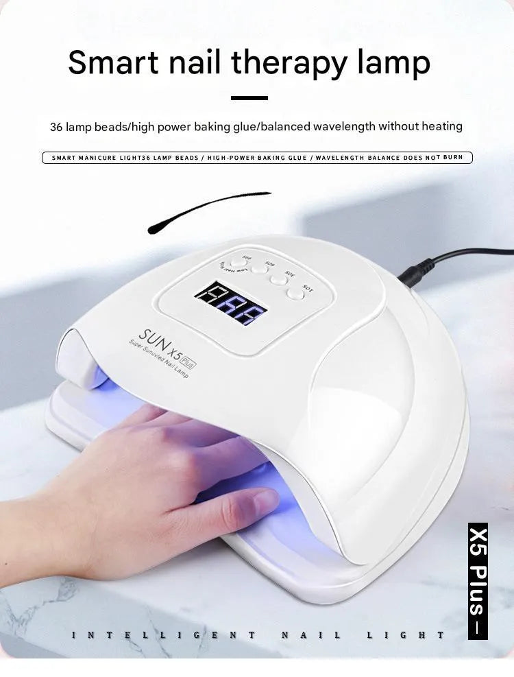 120W UV nail drying lamp in pink with automatic sensor for gel polish curing
