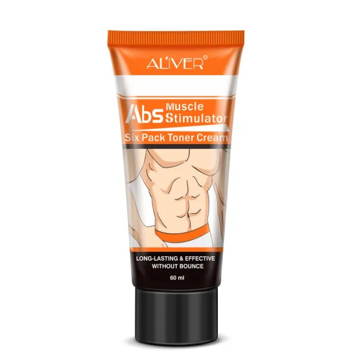 60mL Abdominal Muscle Cream tube with black packaging, featuring caffeine and Sargassum extract for slimming and firming