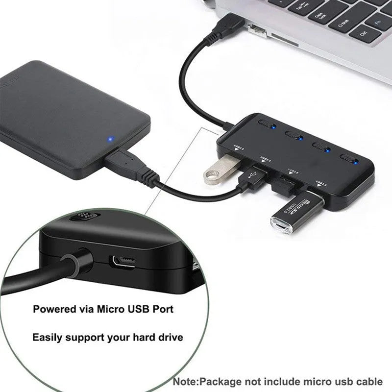 GMS-1103U3 USB 3.0 4-Port Hub with external power supply and TYPC connection