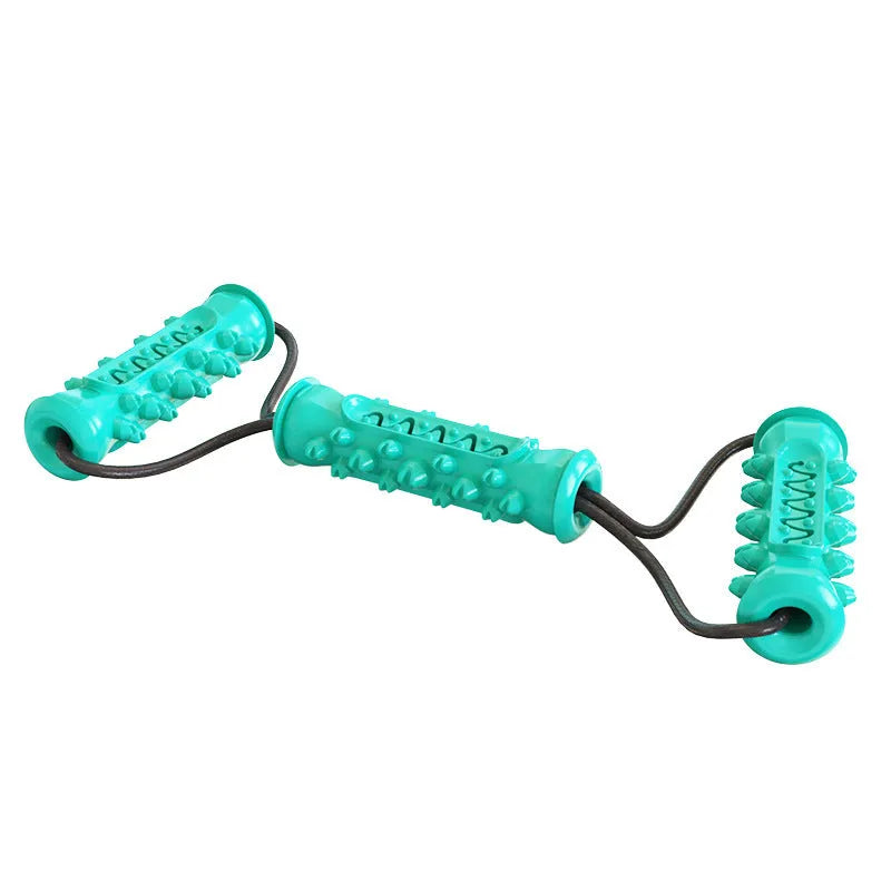 Pet chew-resistant teeth cleaning stick made from nylon and TPR in blue colour