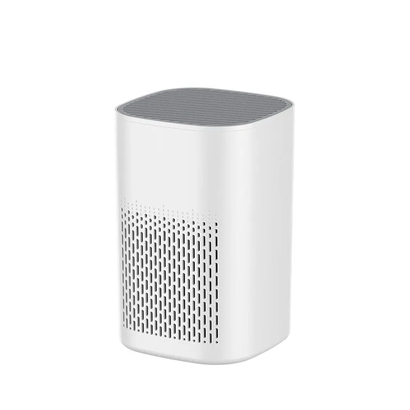 Simple style desktop air purifier with USB cable for office or home use measuring under 10 square metres coverage