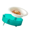 Cat disposable food bowl with green bowl base, disposable paper bowl, and non-slip foot pad, 17.8cm diameter