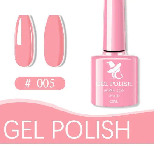 48 colour UV phototherapy plastic gel nail polish set with 7ml bottles in various finishes including glitter and nude shades