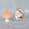 Small mushroom-shaped latex teether for babies with transparent storage box