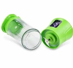 Portable USB rechargeable handheld fruit juicer in blue colour with 400ml capacity cup