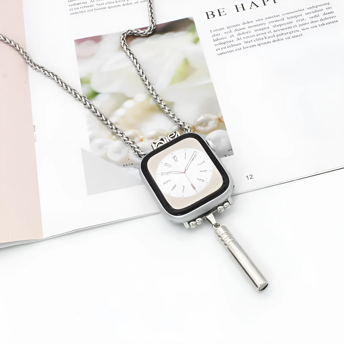 Watch necklace feather hanging strap in assorted designs for 38-49mm watch cases
