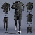 Men's quick-dry tight fit long sleeve training t-shirt in a sports three-piece set colour