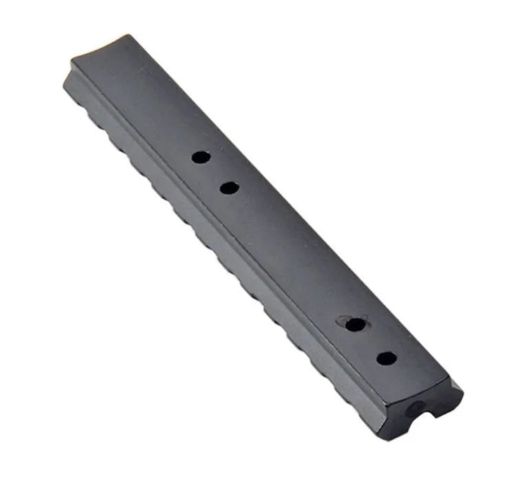 Black anodised aluminium shotgun scope mount with 5.5 inch rail and mounting hardware