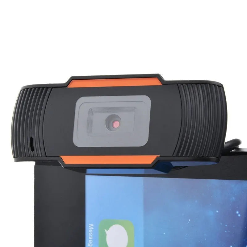 12.0MP USB 2.0 webcam in black and silver with 140cm cable, 360-degree rotatable head