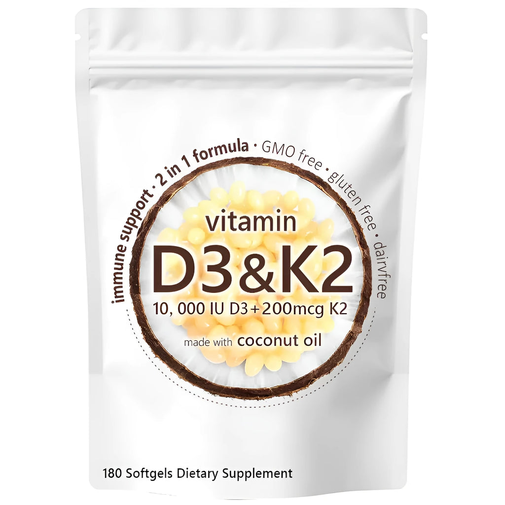 Vitamin D3 K2 soft capsules 180 tablets in picture colour bottle