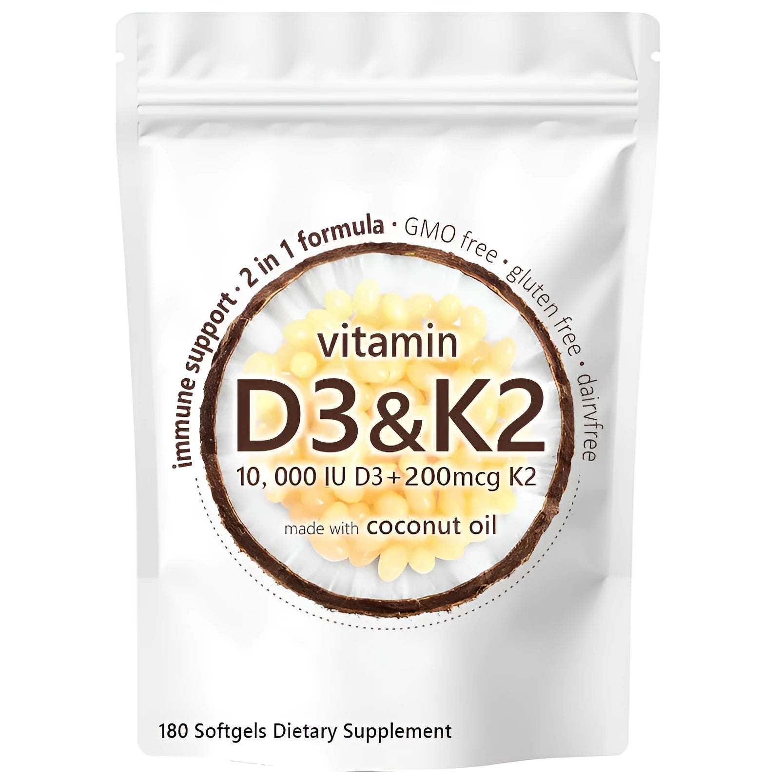 Vitamin D3 K2 soft capsules 180 tablets in picture colour bottle