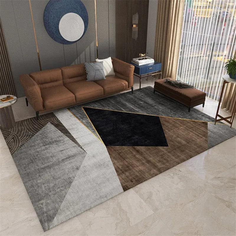Modern Simple Series rectangle viscose fibre carpet in orange, suitable for living room or bedroom floor