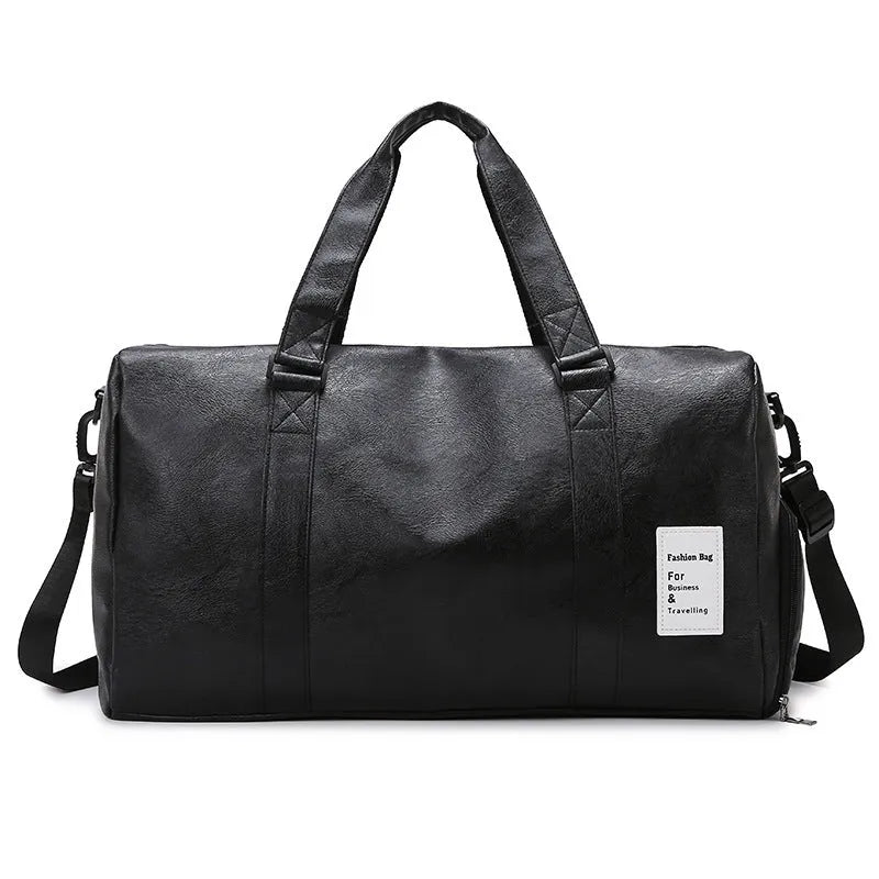 Fitness shoulder messenger bag with dry and wet separation compartments, available in large and small sizes.