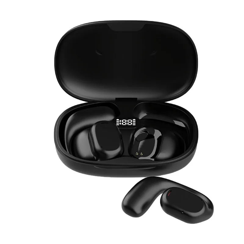 Two ear wireless Bluetooth translation earphones with noise reduction, black and white colour options