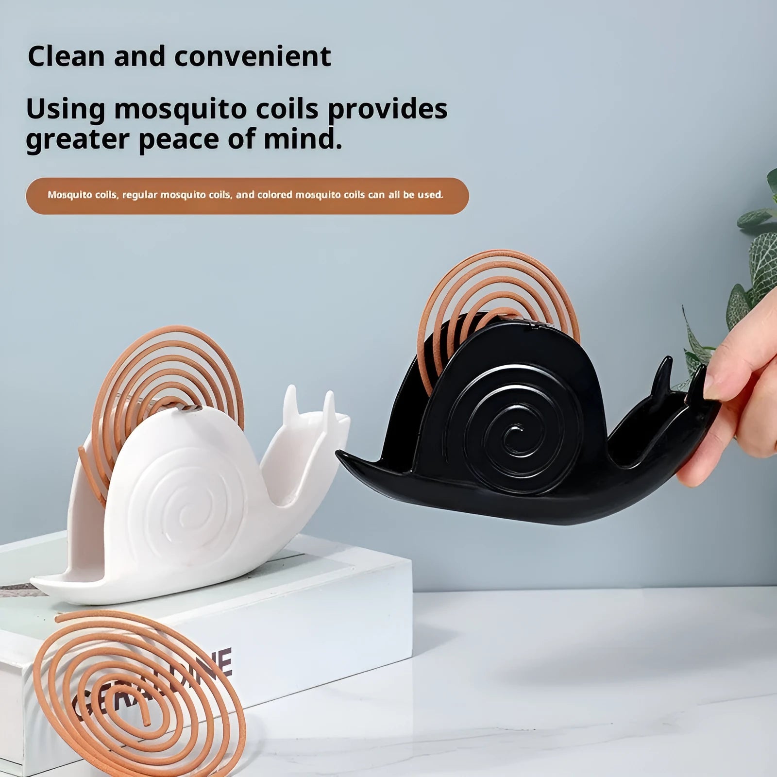 Plastic mosquito incense holder in creative animal style, black or white, for bedroom use