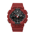 Women's multifunctional waterproof sports digital watch with resin case and stainless steel, available in multiple colours